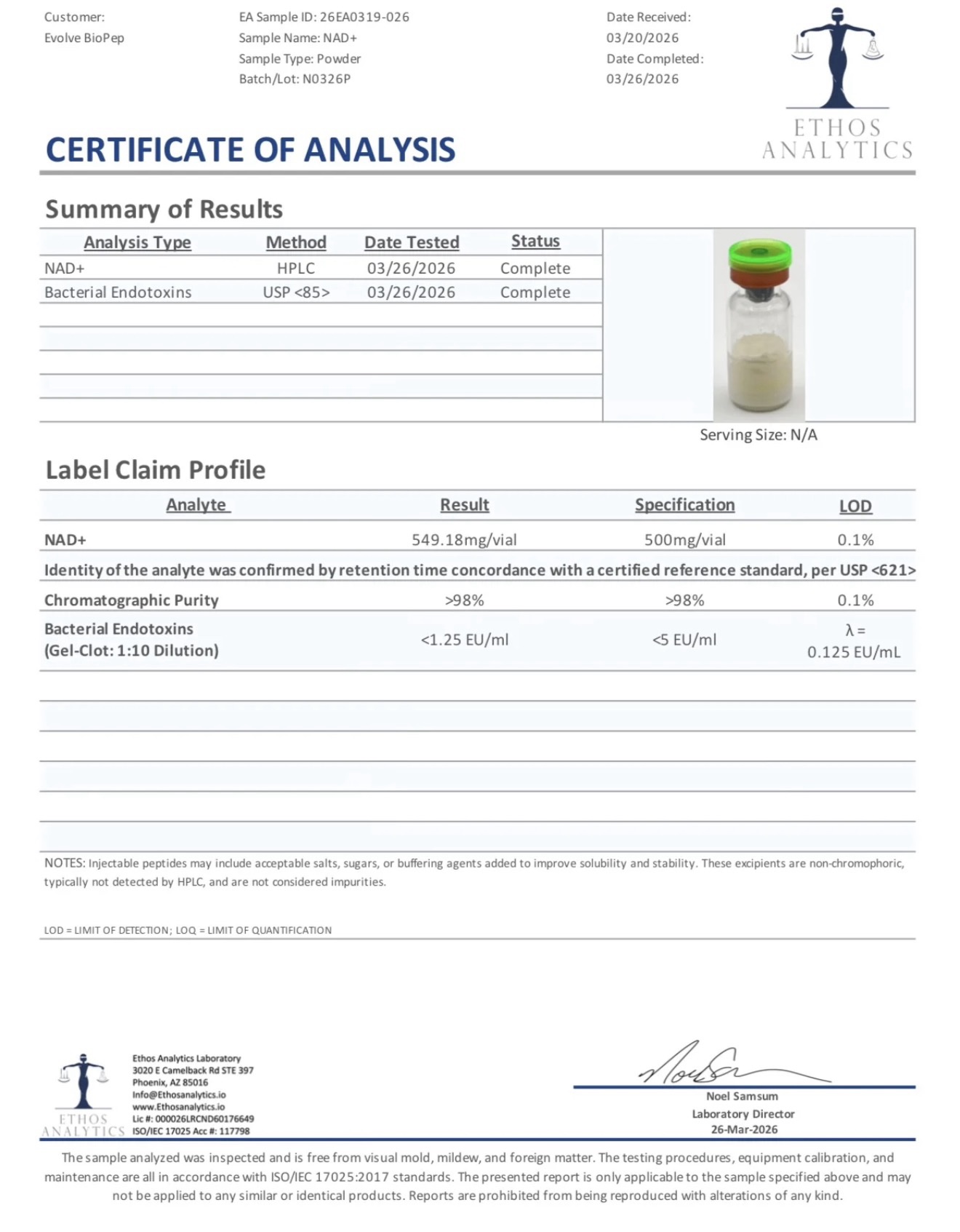 NAD+ NICOTINAMIDE ADENINE DINUCLEOTIDE RESEARCH COENZYME 500 - Image 3